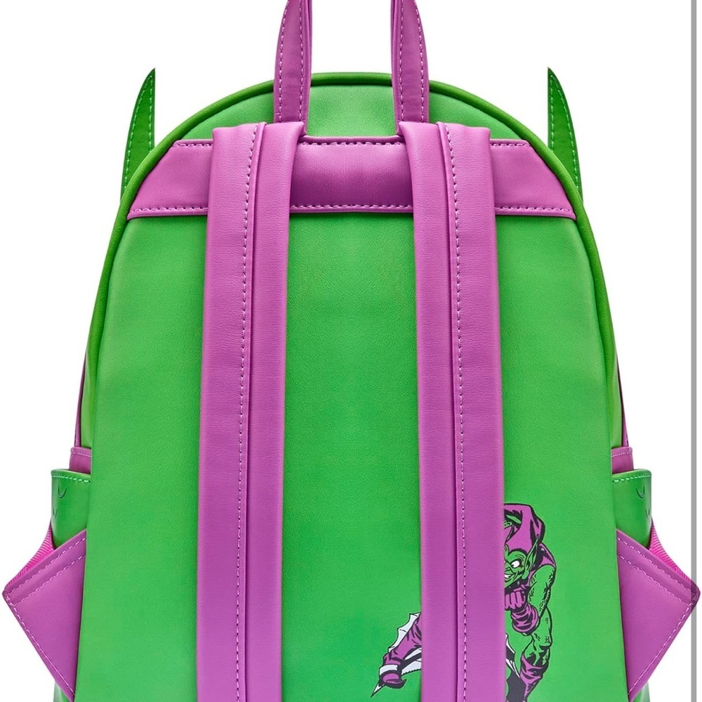 NWT Set Loungefly Marvel: Green Goblin Cosplay Mini Backpack and Wallet - Picture 3 of 8